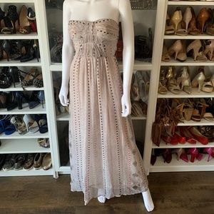 Twelfth Street by Cynthia Vincent 100% Silk Aztec Ruins Maxi Dress